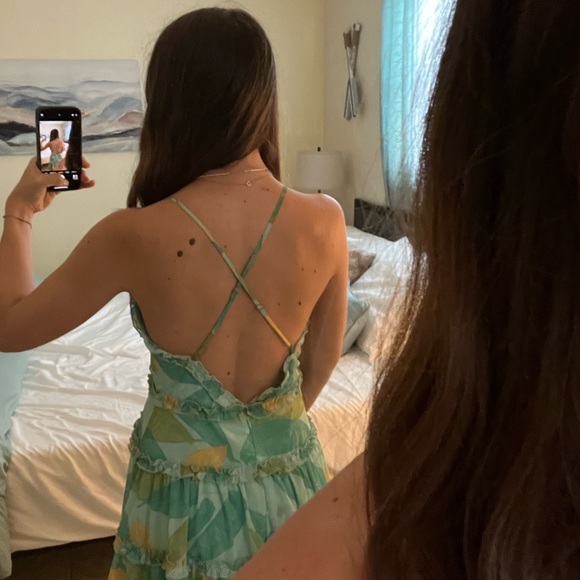 Mint Ruffle Summer Mini-Dress - Picture 3 of 3